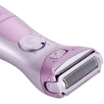 Electric Razor for Women, Cordless Bikini Trimmer ,Hair Removal for Lady, 2 in 1 Wet & Dry, Women Painless Shaver for Legs Underarms and Bikini, Battery Operated, Purple