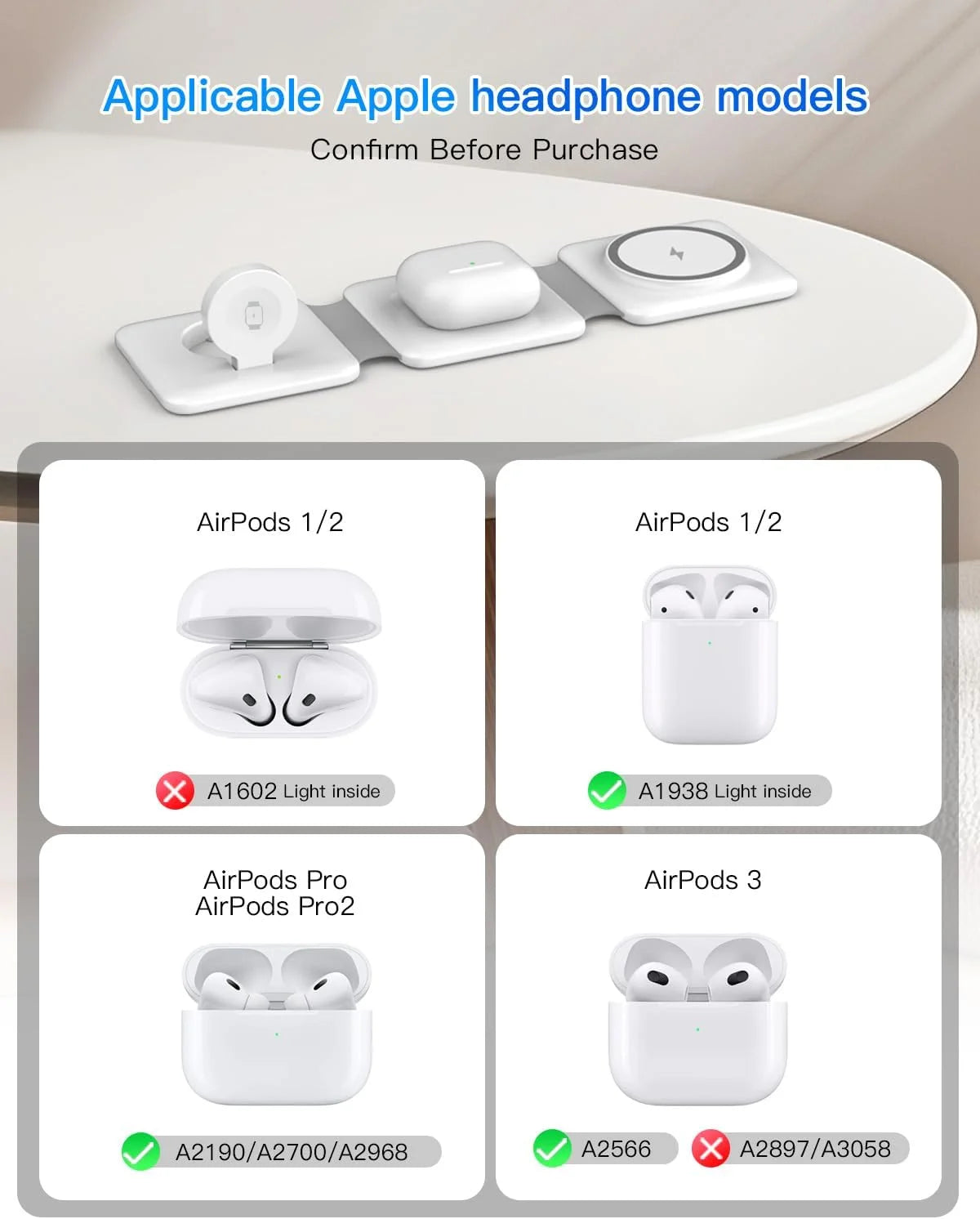 Magnetic Wireless Charging Station: 3-in-1 Foldable Charger for iPhone 17, 16, 15, 14, 13, 12 Pro Max and AirPods, Perfect for Travel